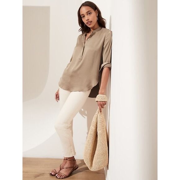 Banana Republic Washed Satin Tunic S NWT - Picture 1 of 10